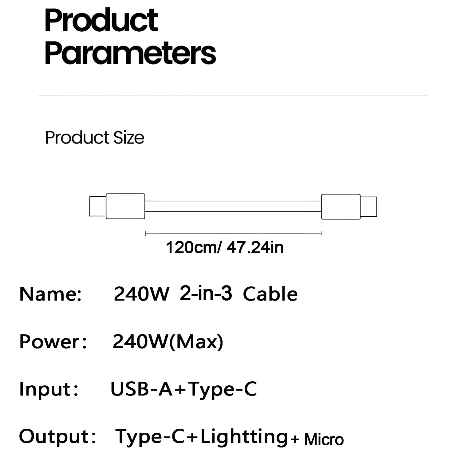 3 in 1 USB Cable Type C Cable Cord For Samsung Xiaomi Huawei USB C Cable For iPhone 16 15 14 13 Pro Phone Charger USB Data Cable