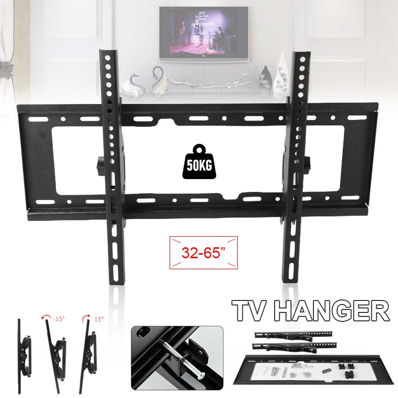 32-65inch TV Wall Mount Bracket Universal TV Mount Monitor Holder Adjustable Low Profile Flat TV Wall Mount for LCD LED Monitor