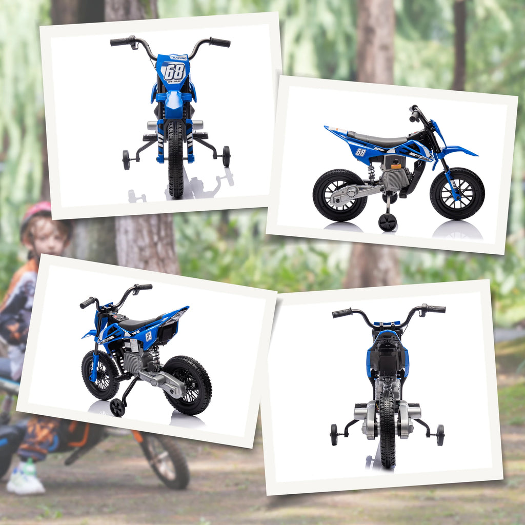 AIYAPLAY 12V Kids Electric Motorcycle w/ Twist Grip Throttle, Music