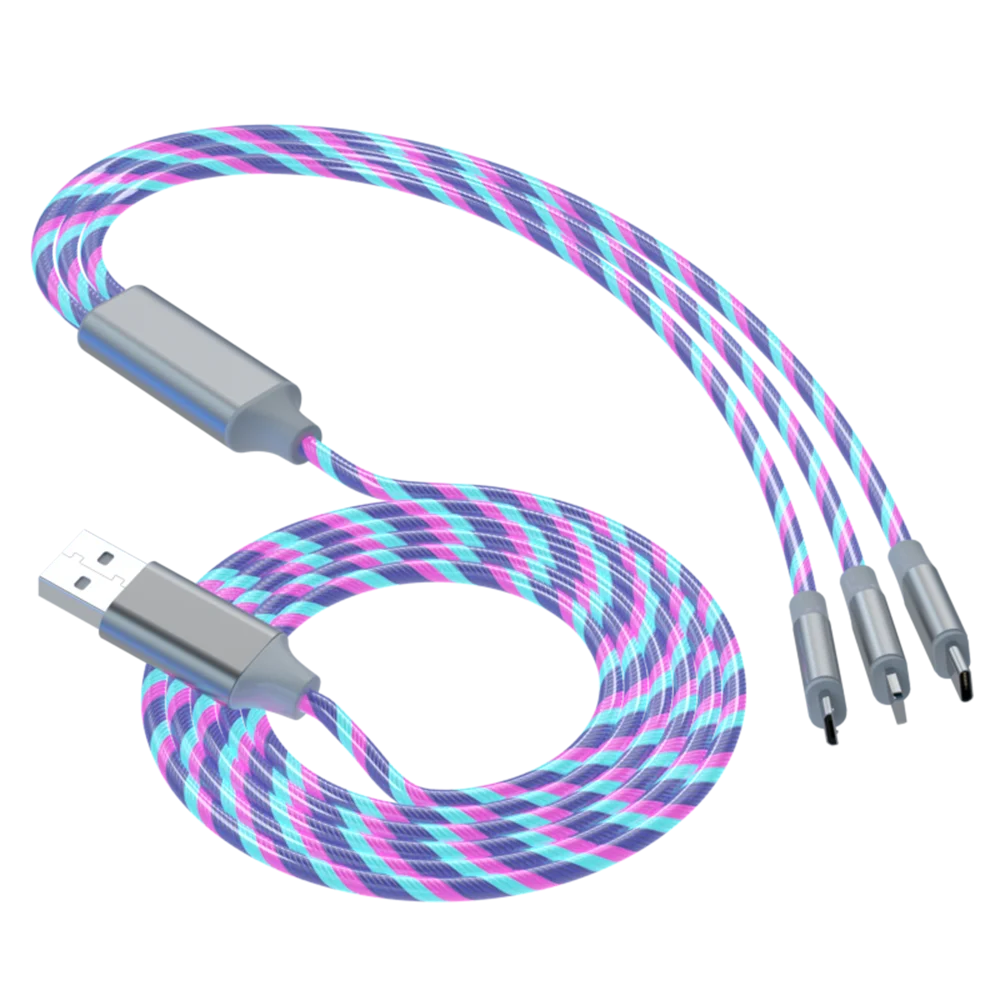 3 in 1 USB Cable for iPhone Fast Charger Charging Cable For Android phone type c xiaomi huawei Samsung Charger Wire For iPad