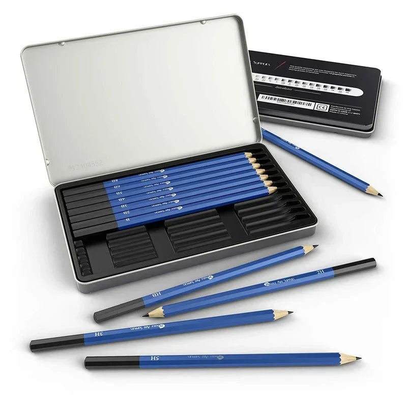 12Pc/Set Professional Sketch Pencil Set HB B 2H 3H 4H 5H 2B 3B 4B 5B 6B 8B Graphite Art Hand-Painted Pen School Stationery