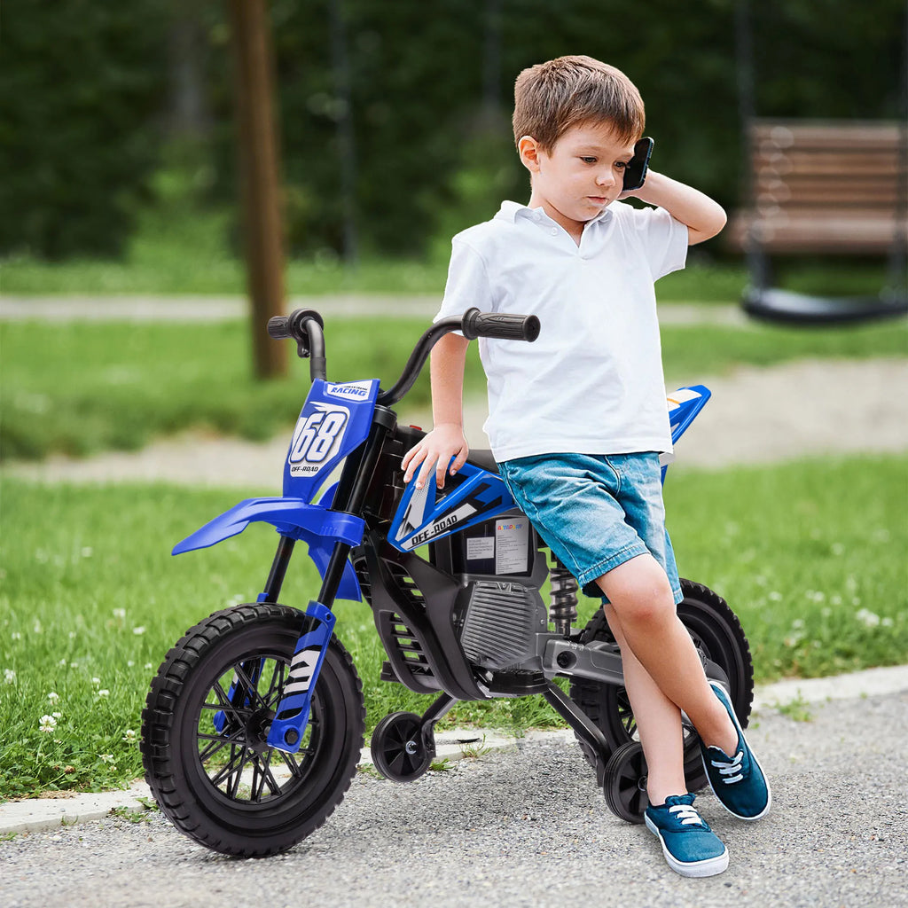 AIYAPLAY 12V Kids Electric Motorcycle w/ Twist Grip Throttle, Music