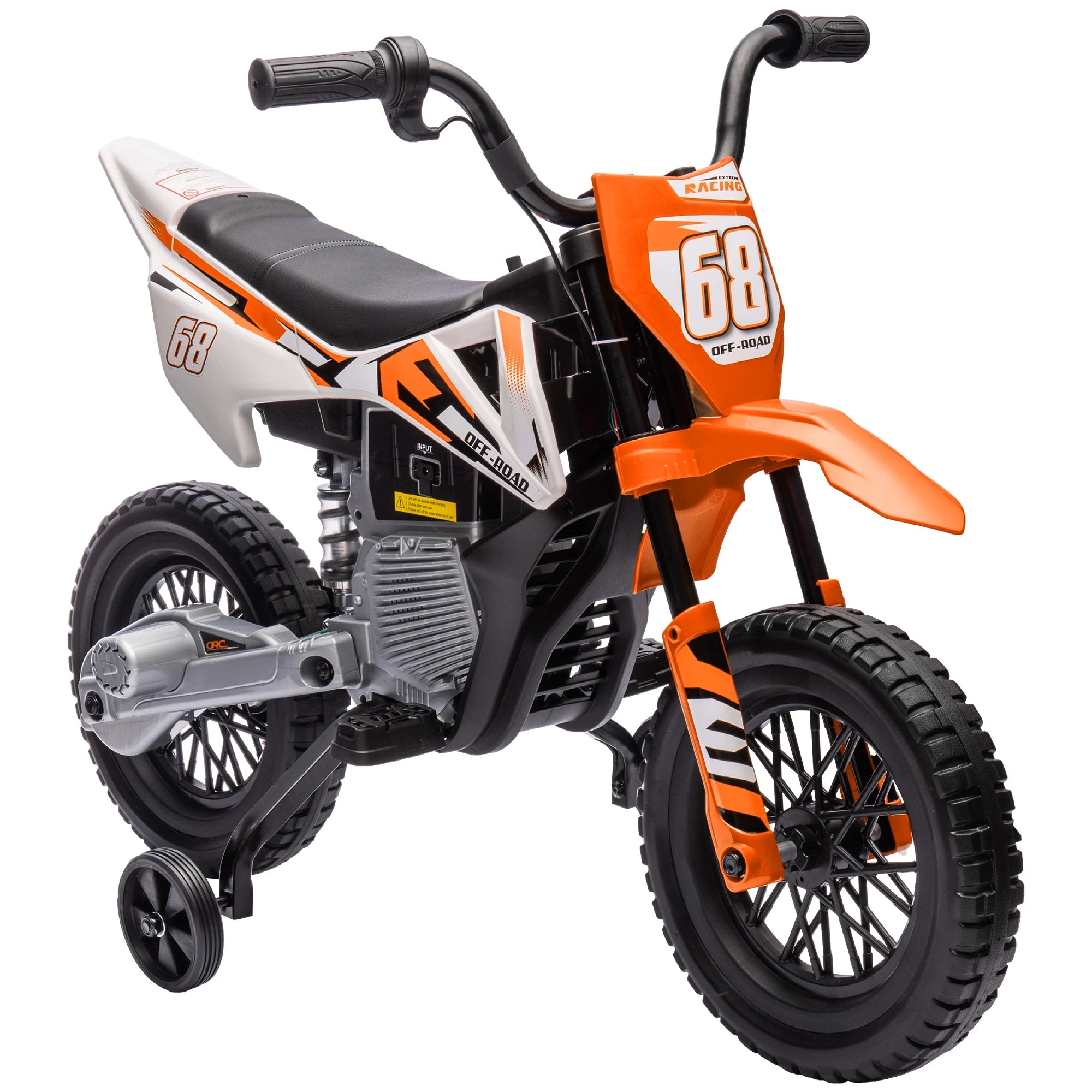 AIYAPLAY 12V Kids Electric Motorcycle w/ Twist Grip Throttle, Music