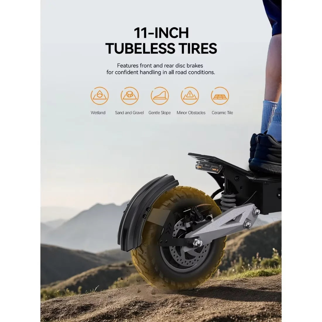 OOTD T10 E-Scooter 900W Peak power 48V13.5Ah LED Display Electric Scooter Adult 11-inch Off-Road Tire Convenient Fold EScooters