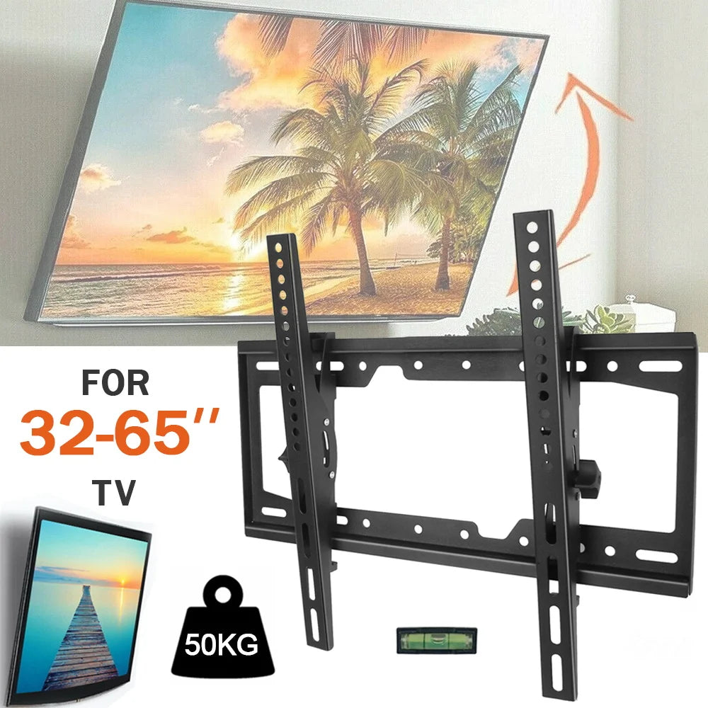 32-65inch TV Wall Mount Bracket Universal TV Mount Monitor Holder Adjustable Low Profile Flat TV Wall Mount for LCD LED Monitor