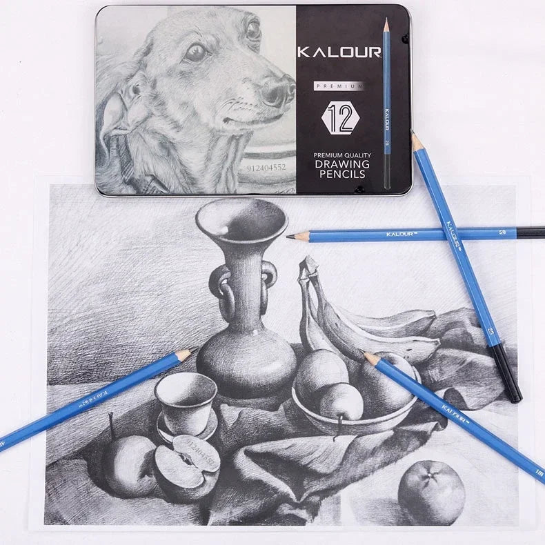 12Pc/Set Professional Sketch Pencil Set HB B 2H 3H 4H 5H 2B 3B 4B 5B 6B 8B Graphite Art Hand-Painted Pen School Stationery