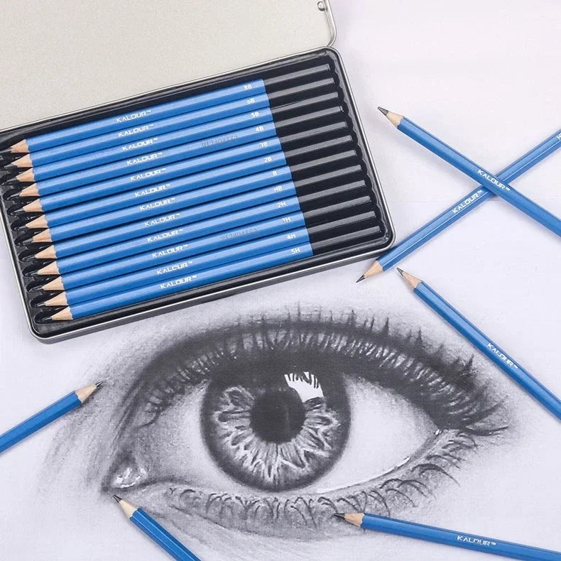 12Pc/Set Professional Sketch Pencil Set HB B 2H 3H 4H 5H 2B 3B 4B 5B 6B 8B Graphite Art Hand-Painted Pen School Stationery