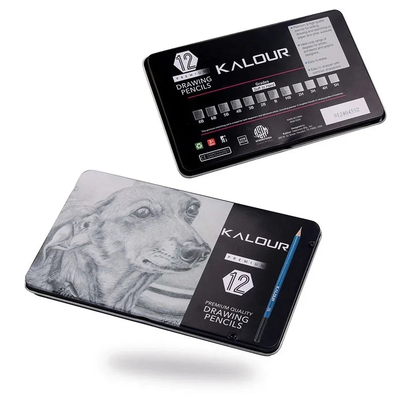 12Pc/Set Professional Sketch Pencil Set HB B 2H 3H 4H 5H 2B 3B 4B 5B 6B 8B Graphite Art Hand-Painted Pen School Stationery