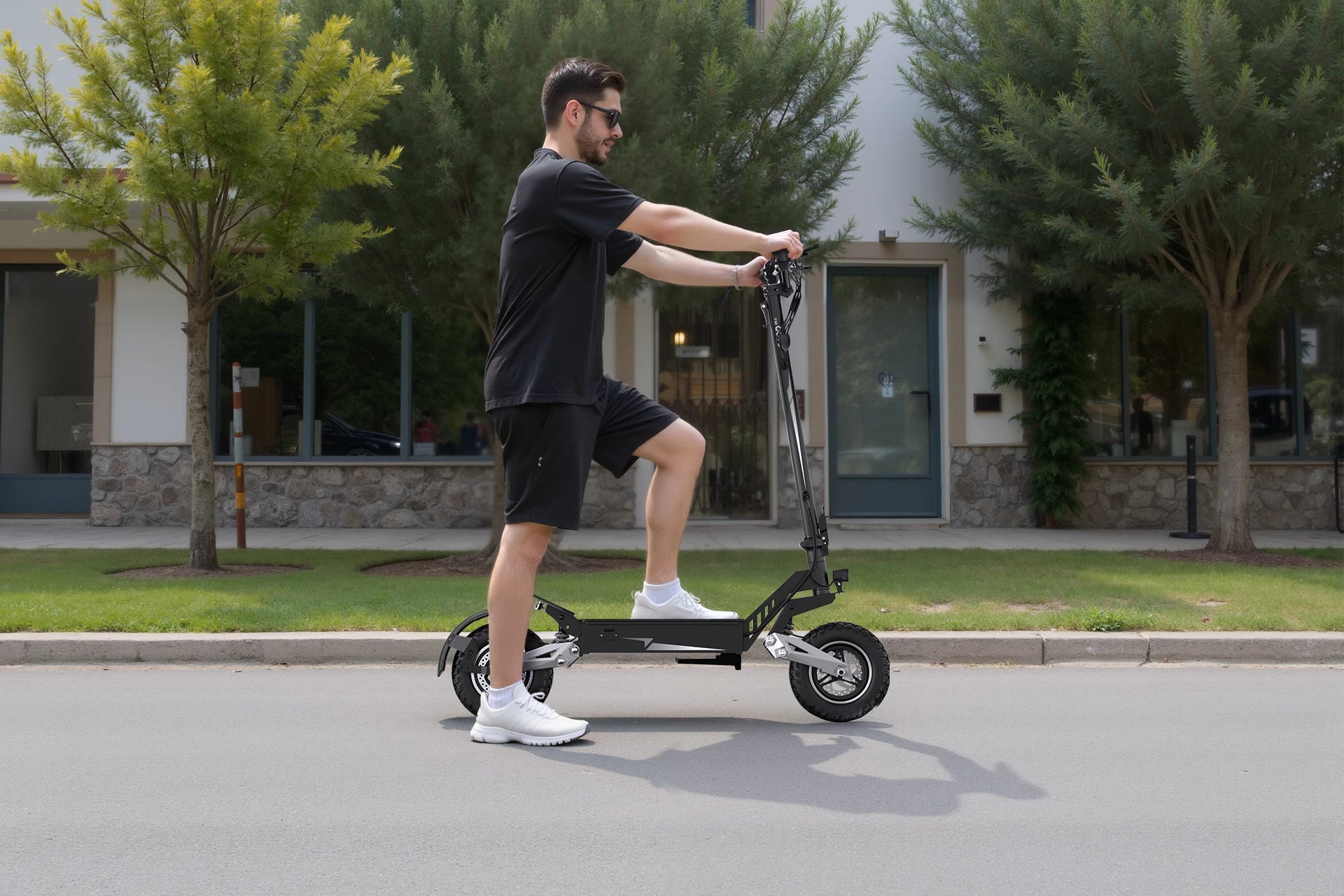 OOTD T10 E-Scooter 900W Peak power 48V13.5Ah LED Display Electric Scooter Adult 11-inch Off-Road Tire Convenient Fold EScooters