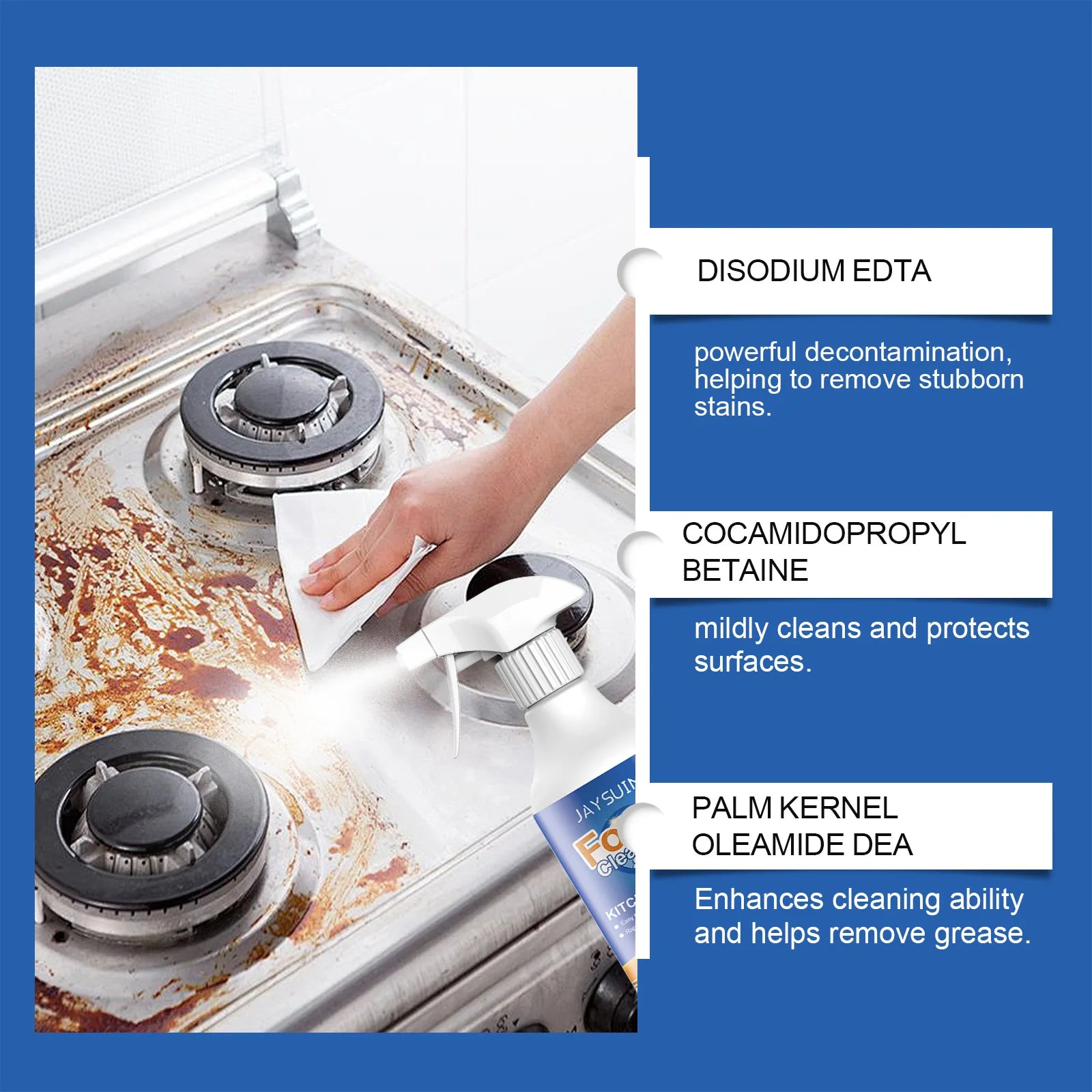 120MLKitchen Cleaner Spray Quickly Dissolves Grease Stains Cleans Dirt Polishes And Restores Cookware Luster Kitchen Foam Cleane