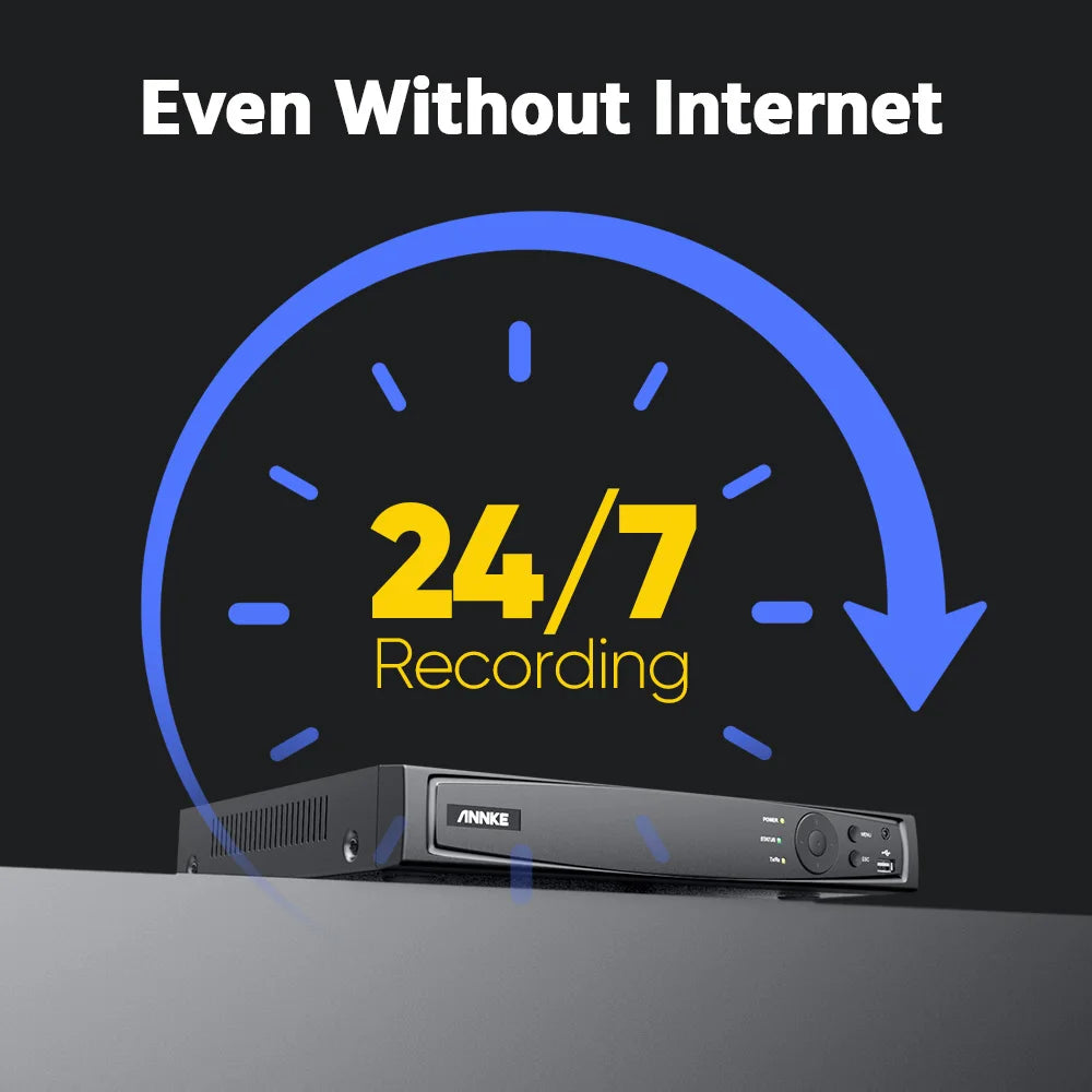 ANNKE 12MP POE Video Surveillance System 8CH NVR With 4/8 PCS 12MP security camera kit IP67 Weatherproof ip camera outdoor