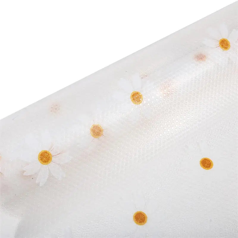 1 Roll Daisy Shelf Liner For Kitchen Cabinets EVA Waterproof Fridge Pad Cupboard Mat Easy Placemats Non-Adhesive Drawer Liner